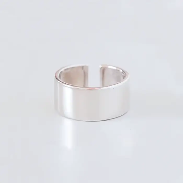 ANENJERY – bagues en argent poli, couleur argent, Surface large, bijoux de marque à la mode, cadeau 