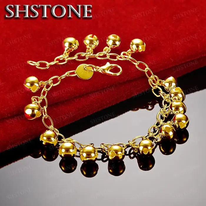 Bracelet en or 18 carats Lovely Bell élégant à offrir pour femme pour soirées et occasions spéciales