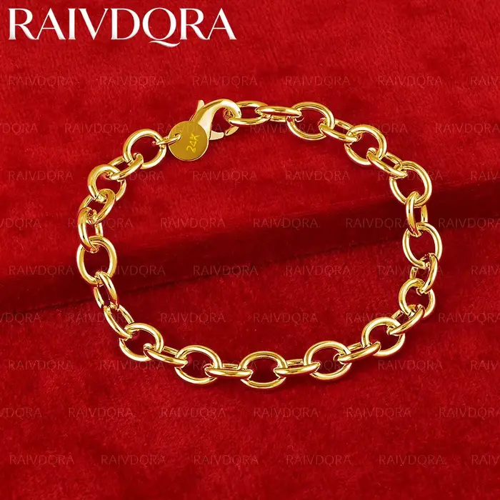 Bracelet chaîne plaqué or 18 carats élégant pour homme et femme occasions spéciales cadeau anniversaire