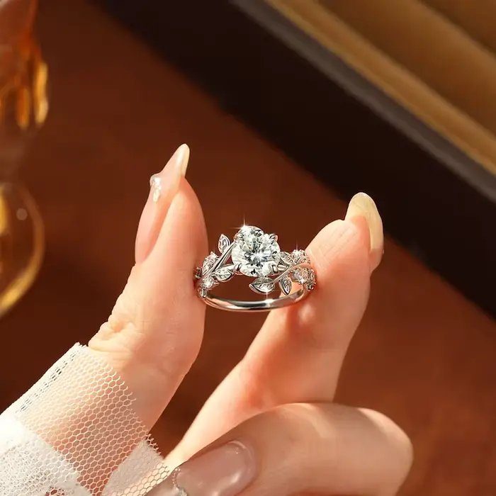 IOGOU – bague de fiançailles solitaire ronde de 8mm