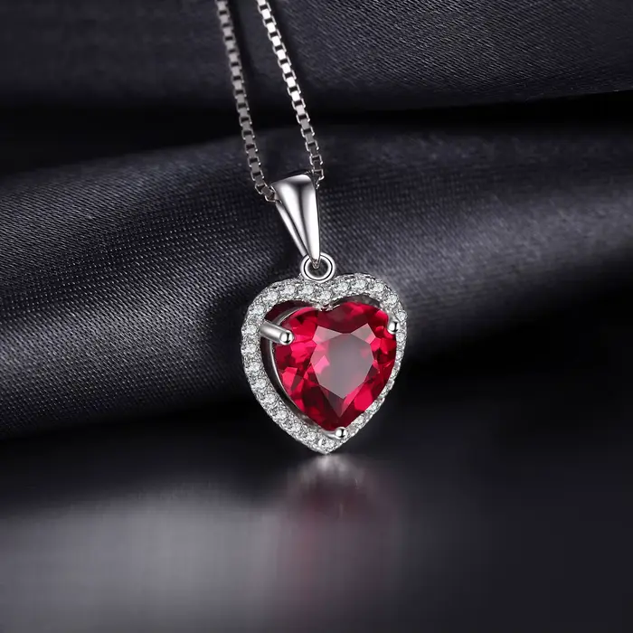JewelpopPalace-Collier pendentif coeur d'amour pour femme, argent regardé 925, 3,6 ct créé, bijoux fins, cadeau, pas de mode