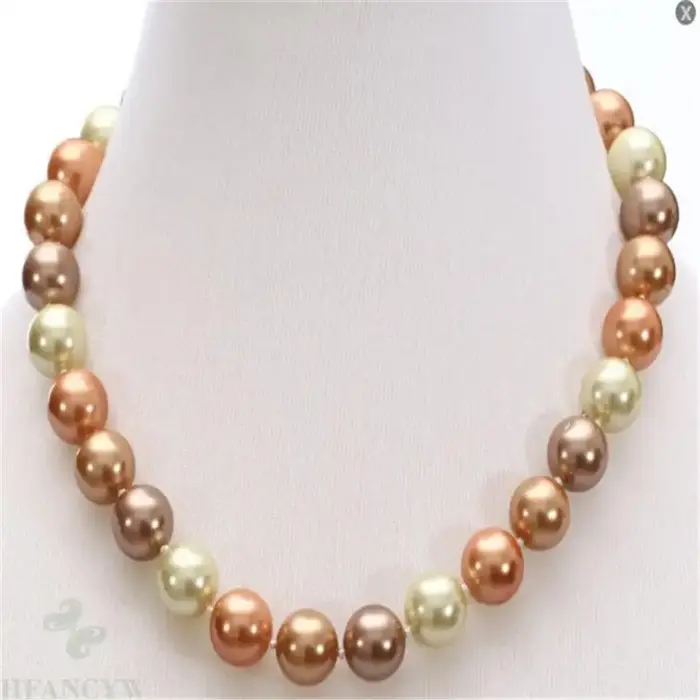 Collier de perles naturelles multicolores de la mer du sud