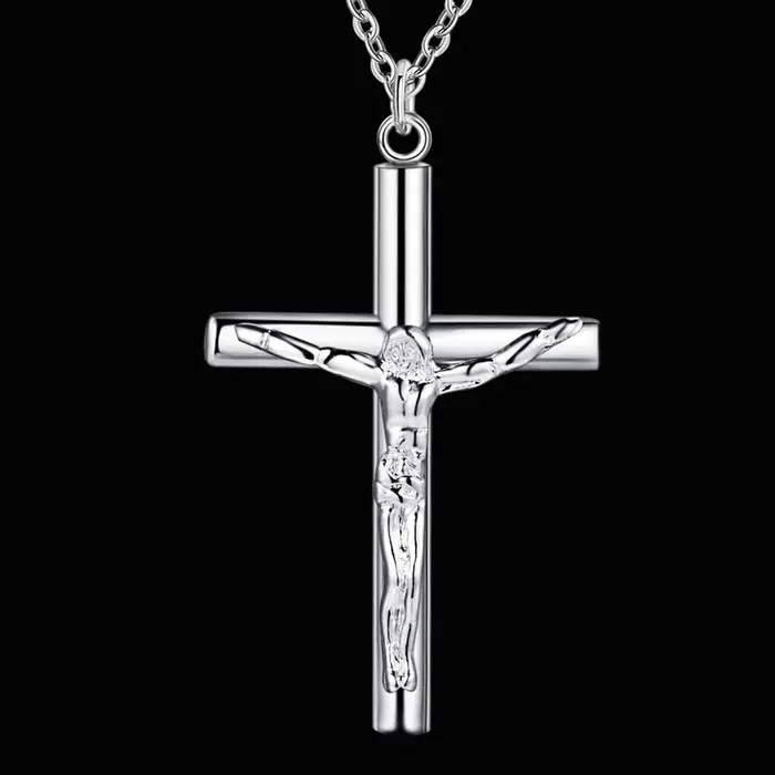 Nouveau 925 collier en argent Sterling croix pour hommes femmes mode clavicule chaîne colliers de mariage bijoux de fête