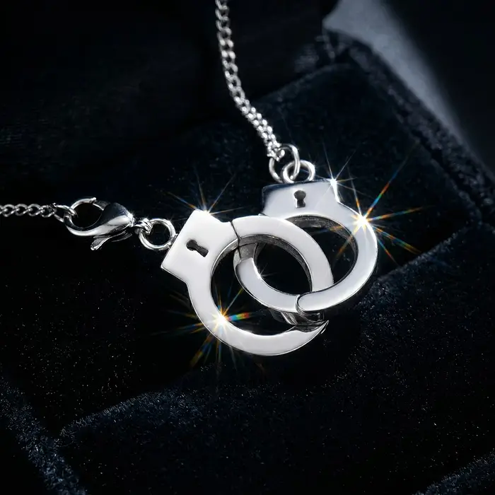 Collier pendentif menottes en acier inoxydable 316L, bijoux de mode unisexe, design de menottes entr