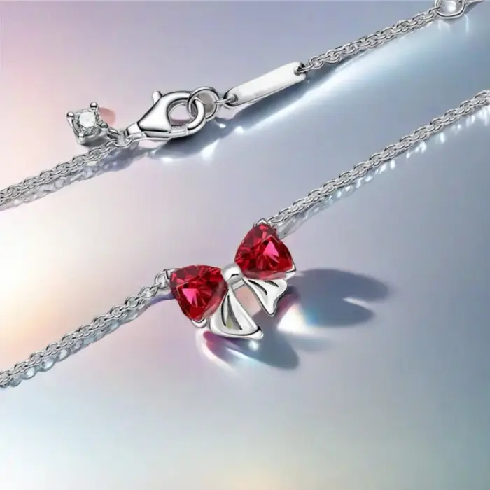 Ensemble de bijoux avec nœud de noël en argent Sterling 925
