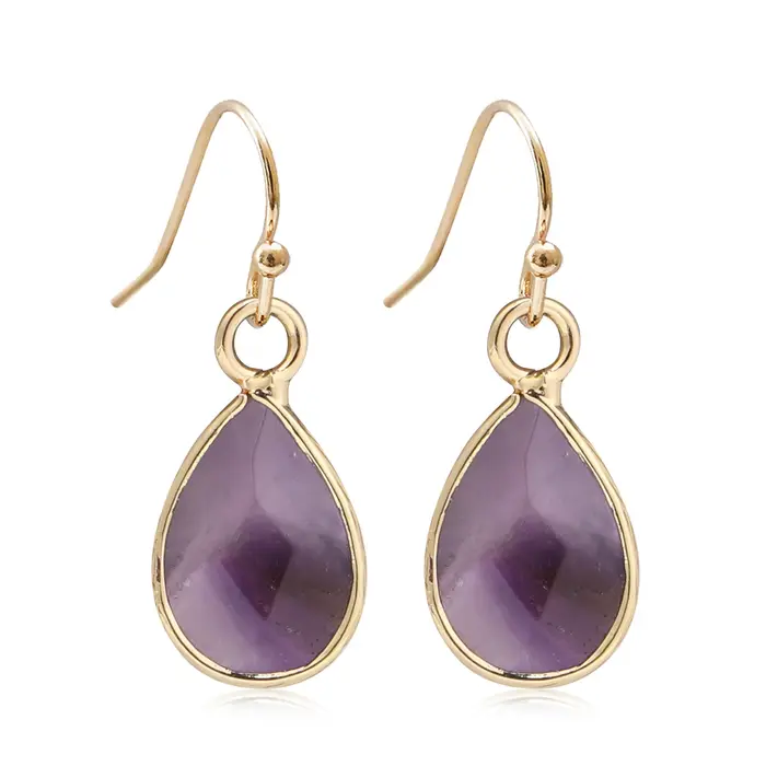 Boucles d'oreilles en pierre naturelle pour femmes, goutte d'eau, Agate, cristal, Amazonite, mignon,