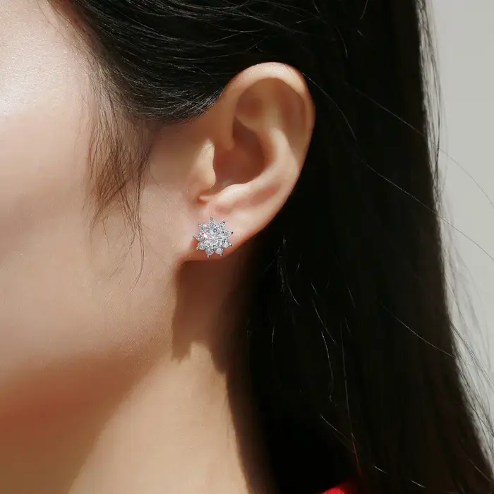 Boucles d'oreilles en diamant Moissnaite pour femmes