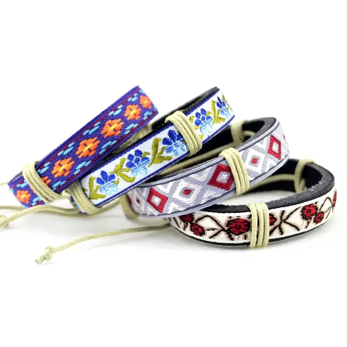 Bracelet en cuir de style ethnique pour femmes et hommes