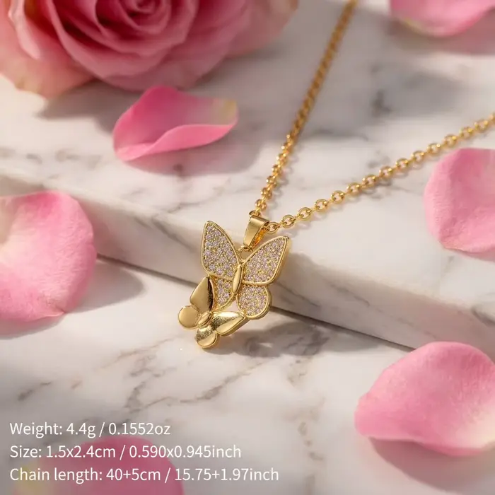 Collier pendentif double papillon pour femme, chaîne de clavicule élégante et luxueuse, accessoire r