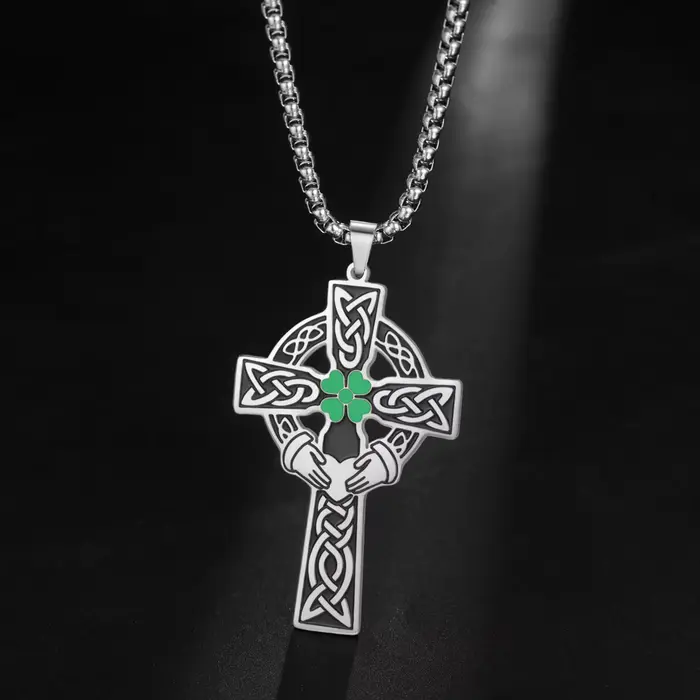 Collier pendentif croix celtique Vintage pour hommes et femmes
