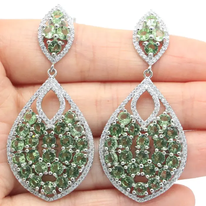 60x26mm magnifique longue grande lourde Tanzanite vert émeraude rose Tourmaline sang rubis