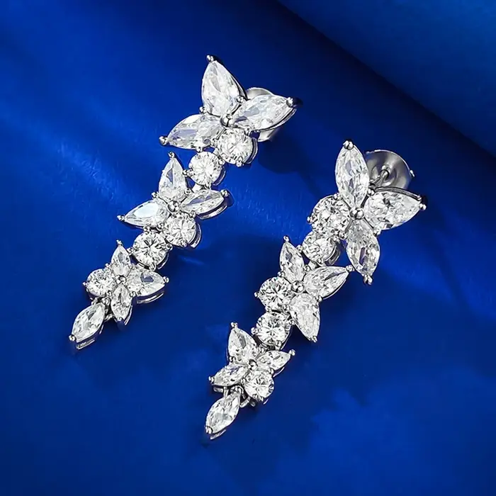 Boucles d'oreilles en argent Sterling 925 massif