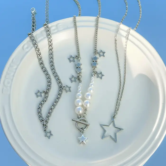 IngeSight.Z-Collier pendentif étoile Y2K pour femme