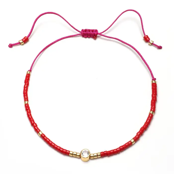 Bracelet Minimaliste Style Français, Fait Main, Tressé, Mode, Cristal, Bijou Fin, Cadeau, Ethnique, 