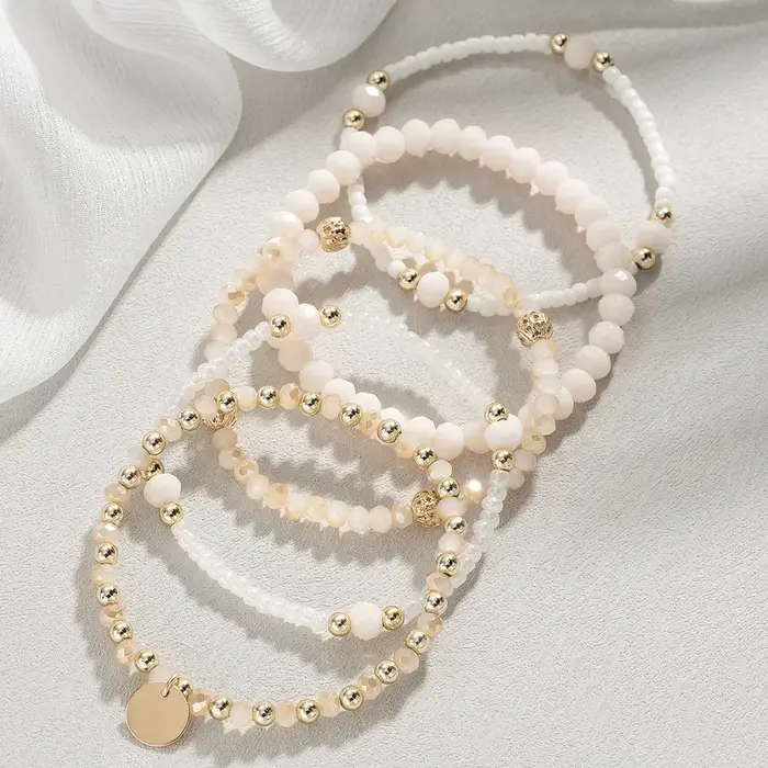 Ensemble de bracelets en perles de résine pour femmes
