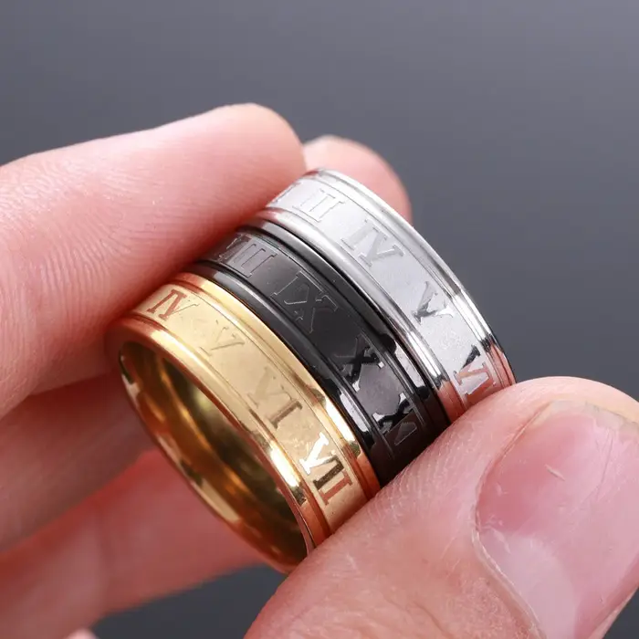 Bague de couple en acier inoxydable pour hommes et femmes