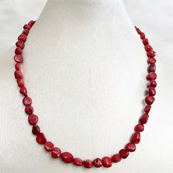 Collier de lieux de pépites rouges irrégulières, véritable pierre naturelle, pierre précieuse exquis
