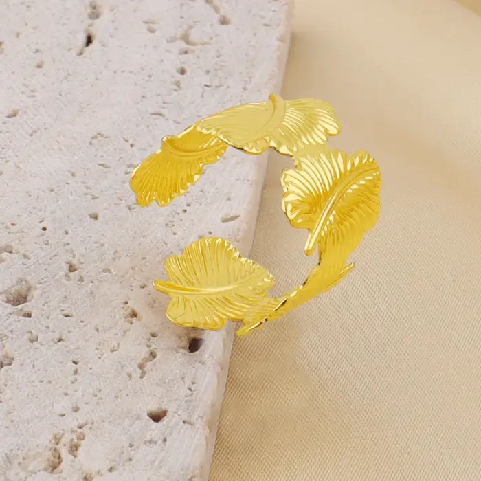 Bracelet BoHo Vintage Géométrique Or Feuille Réglable Pour Fêtes Et Occasions Spéciales