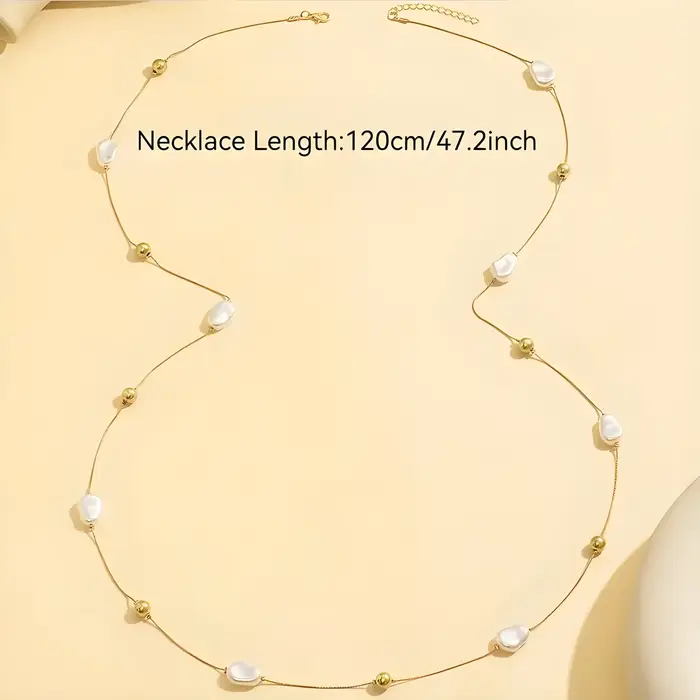 Tendance élégante Y2K bijoux irrégulier grande perle pendentif collier pour les femmes mode bricolage longue ligne