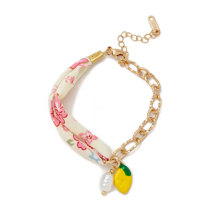 Bracelet tissé à fleurs de citron, design soleil, pendentif à nœud simple, corde de bracelet plaquée