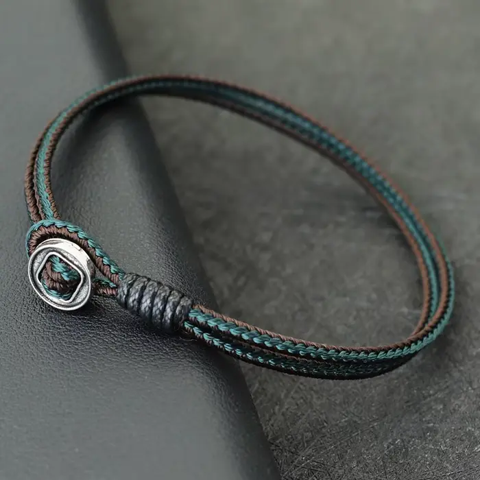 Noter Grade A 3mm corde Bracelet pour hommes tressé à la main macramé Bracelet rétro loisirs Pulseir