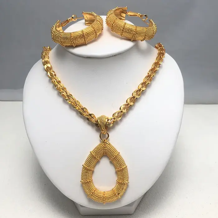 Ensemble de bijoux de mariage en or pour femmes