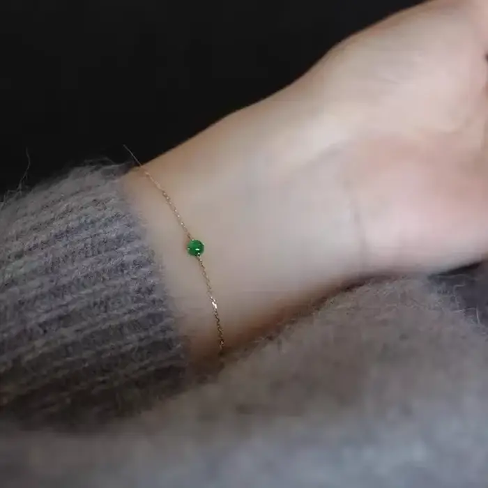 Bracelet en zircon émeraude couleur or