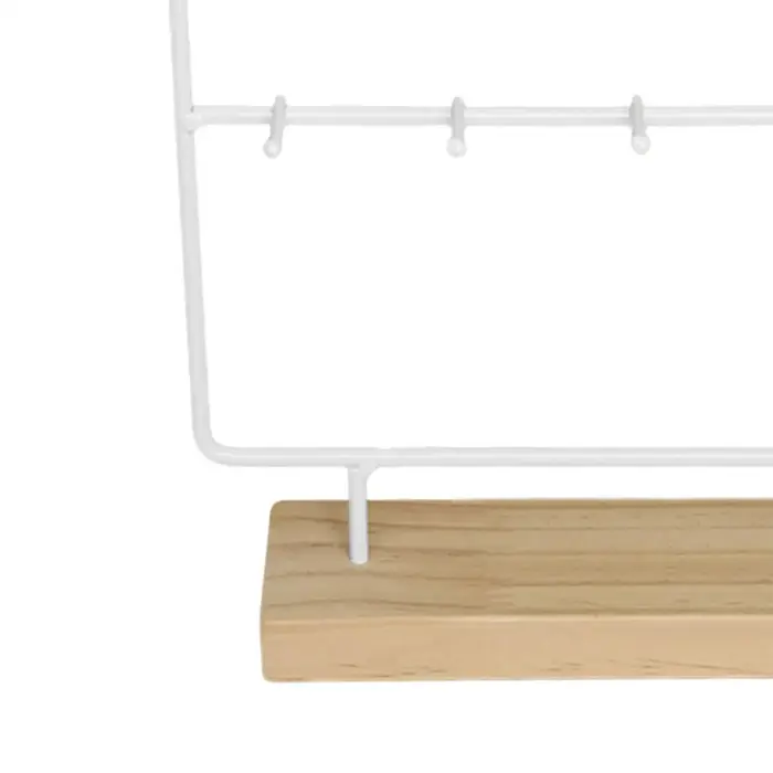 Présentoir à bijoux avec 10 crochets en métal et bois pour rangement et organisation de bijoux et accessoires femme occassions spéciales