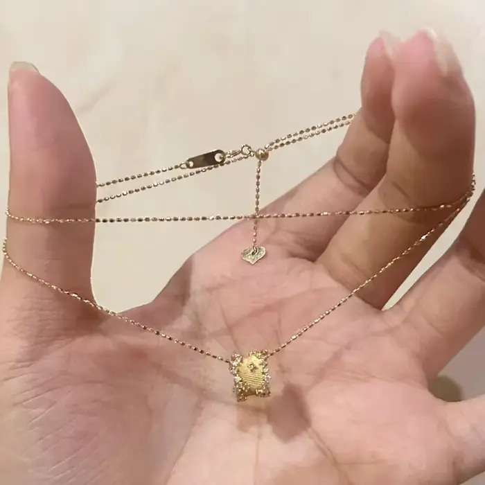 Chaîne magique étoile petite taille, collier scintillant incrusté de diamants, lumière créative, Des