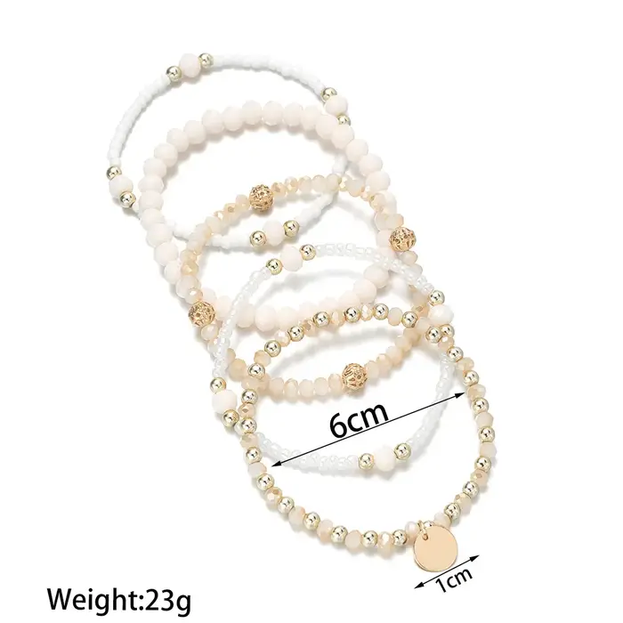 Ensemble de bracelets en perles de résine pour femmes