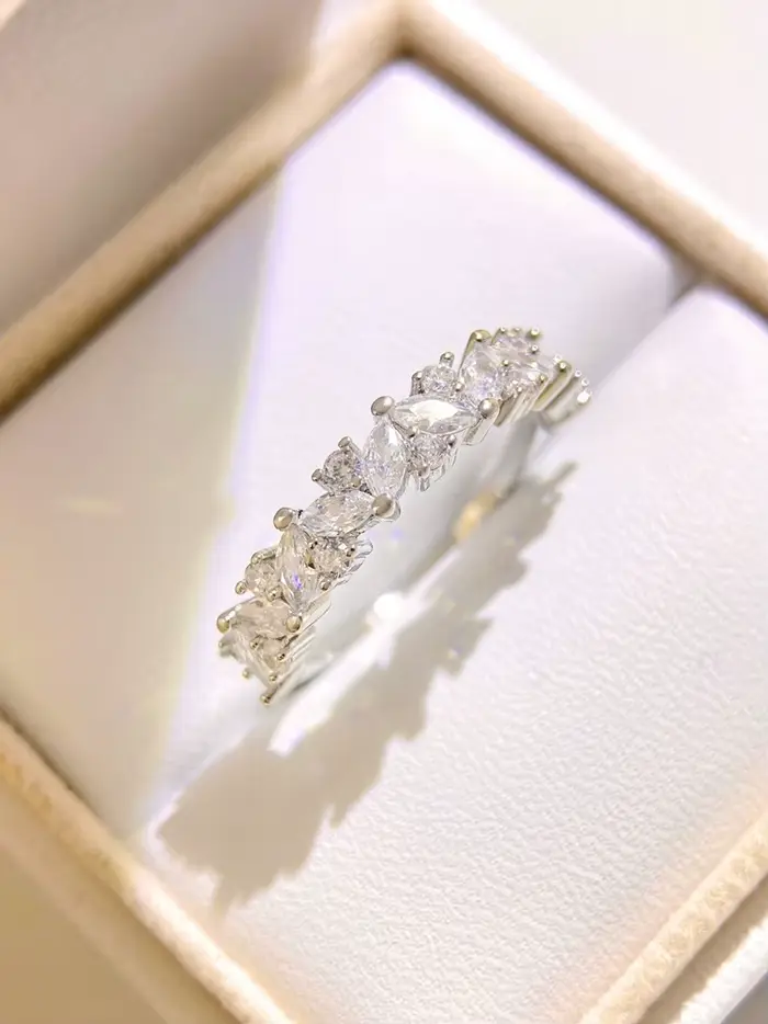 Bague brillante en argent Sterling 925 pour femmes, personnalisée, en Zircon Mariquesa, pour fiançai