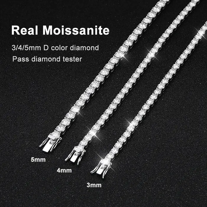 Bracelet de Tennis Moissanite D VVS1