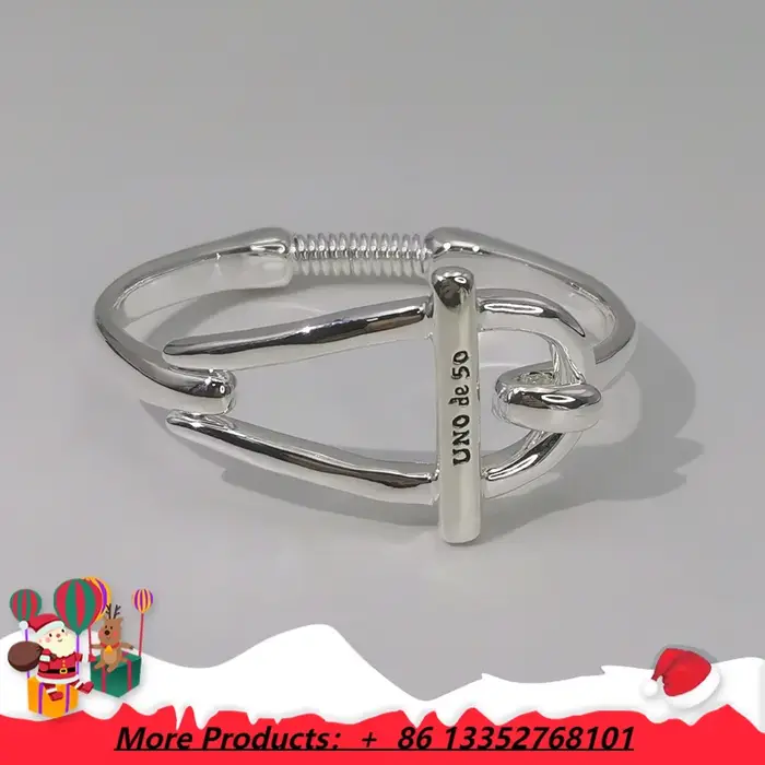 Bijoux européens et américains, Style loisirs quotidiens simples, Bracelet géométrique en argent, ac