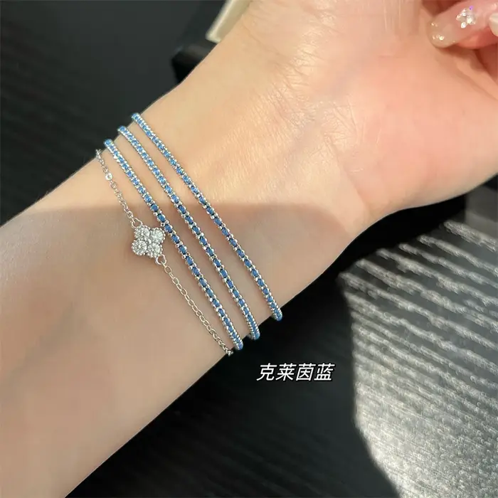 925 argent coloré corde ficelle incrustée perle chaîne enveloppé