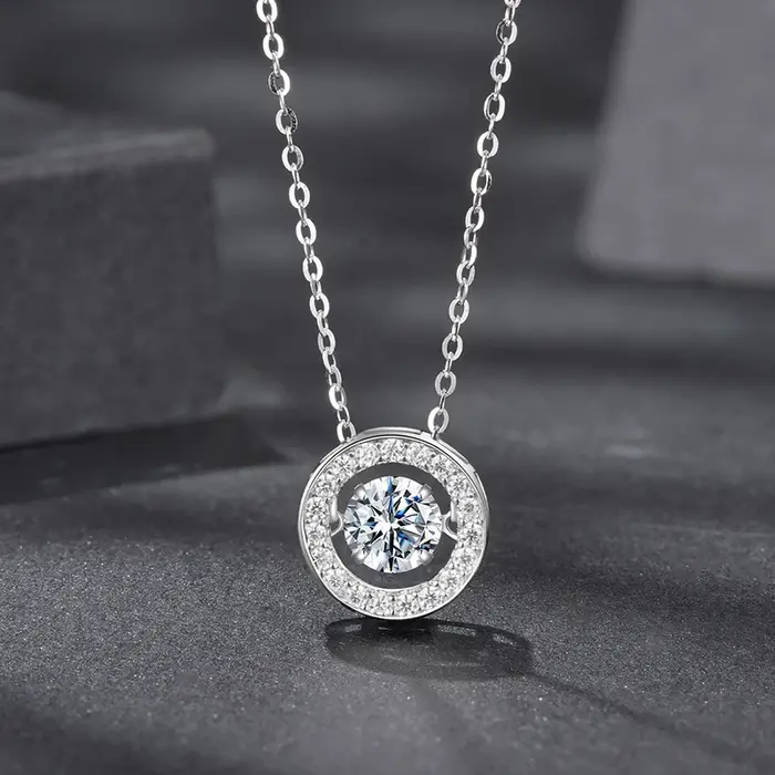 Collier en argent Sterling 925 avec Moissanite Design Unique pour Femmes Occasions Spéciales