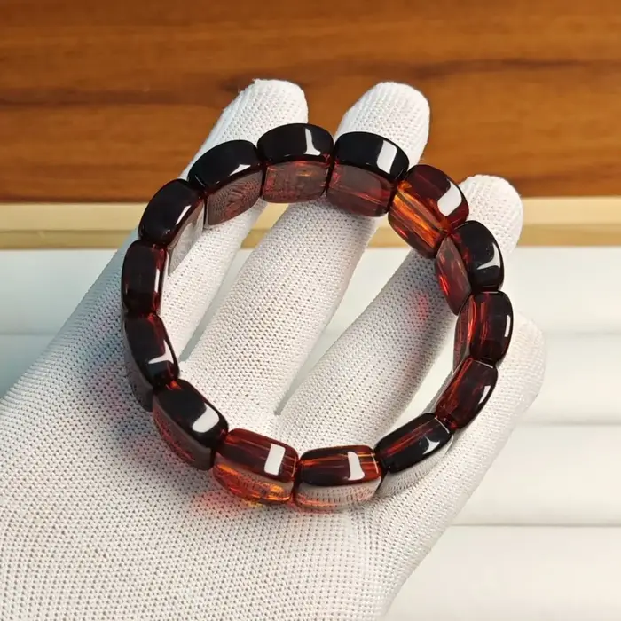 Bracelet en ambre rouge naturel bracelet de perles de guérison bijou fin pour hommes et femmes cadeau d'occasion spéciale