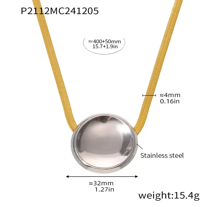 Collier brillant double couleurs pour femmes, pendentif carré plaqué or, luxe, étanche, élégant, cha
