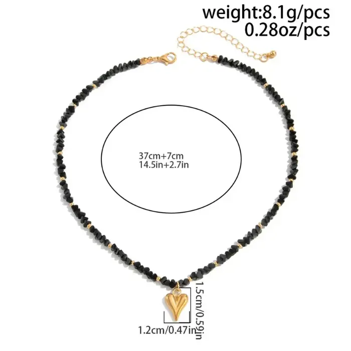 Collier avec pendentif en forme de cœur pour femmes