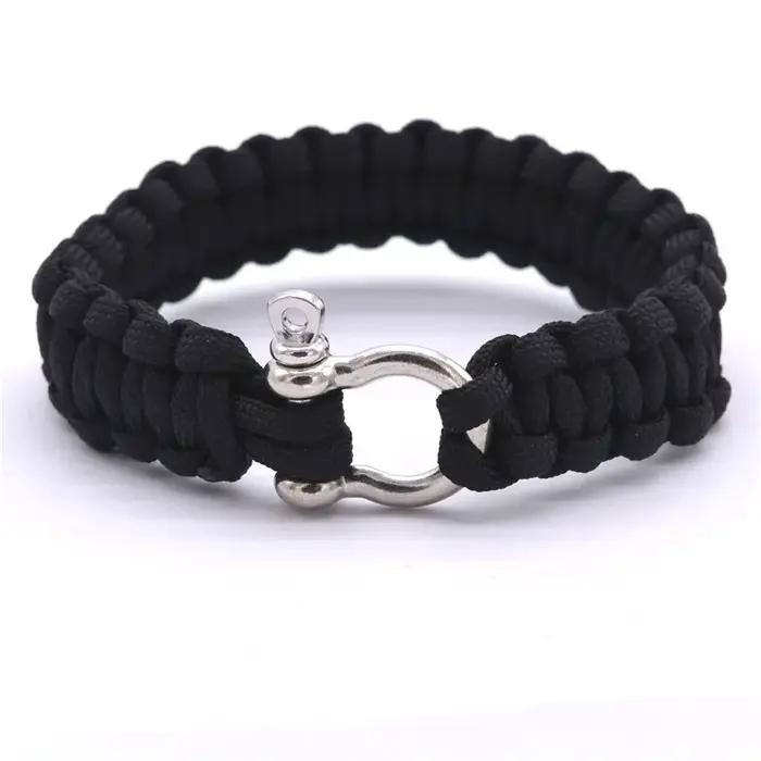 Bracelets de parachute de survie en acier inoxydable pour homme, ULd'escalade, paracorde d'urgence e