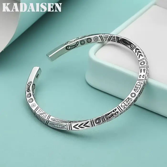 Totems ouverts en argent sterling 925 ​ Bracelets pour femmes, bijoux de luxe pour mariage, accessoi