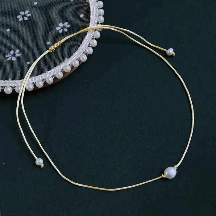 Collier de Perles d'Eau Douce Naturelles Minimalistes, Ras du Cou, Corde Multicolore, JoReal, Charme