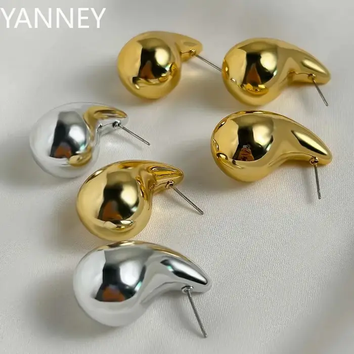 Boucles d'Oreilles en Argent Sterling 925 et Or de 12/14/18mm