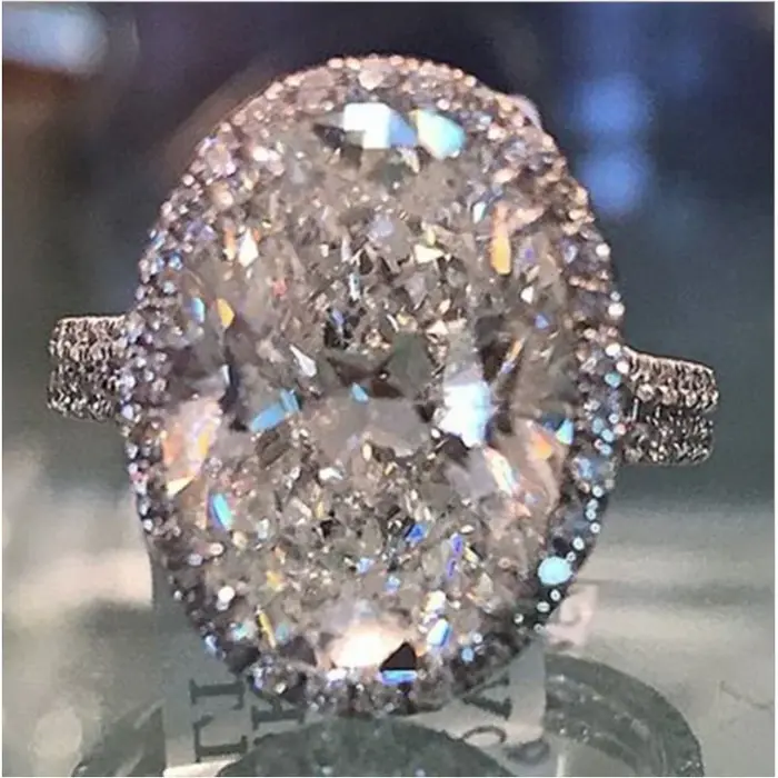Bague en diamant imitation AAA pour femme