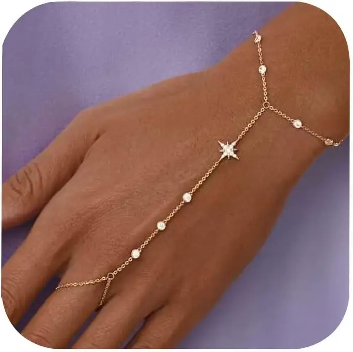 Bracelets délicats en or et argent avec strass, chaîne à main pour mariage, bijoux tendance pour mar
