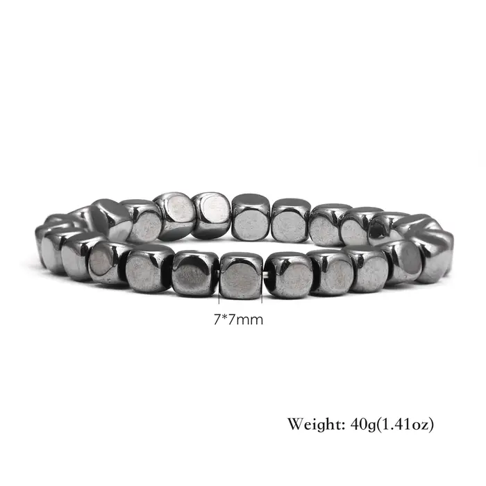 Bracelet en Tourmaline noire naturelle, Design Simple, adapté aux bijoux décontractés pour hommes et