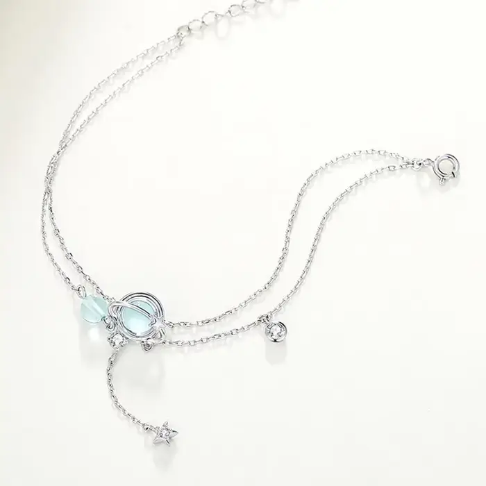 Double Bracelet en argent Sterling 925 de 19CM