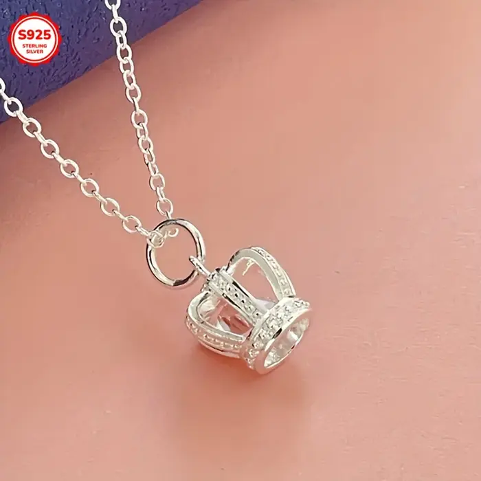 Collier Couronne Exquis en Argent Sterling 925 pour Femme, Homme, DIY, Nouveaux Accessoires Raffinés