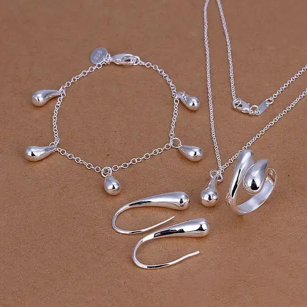 925 argent sterling certains modèles cadeau de Saint Valentin collier bracelet boucles d'oreilles ensembles de bijoux de mode pour les femmes mariage de mariée