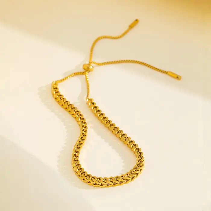 Bracelet à nœud coulissant réglable pour femme – Acier inoxydable chirurgical hypoallergénique – Chaîne de luxe minimaliste