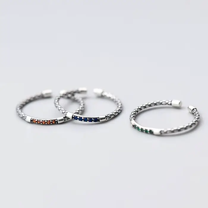 Bagues en argent Sterling 925 et Zircon Serpentine pour femmes, accessoires de bijoux de luxe de sty